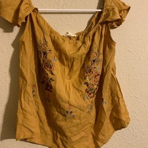 Embroided off the shoulder top